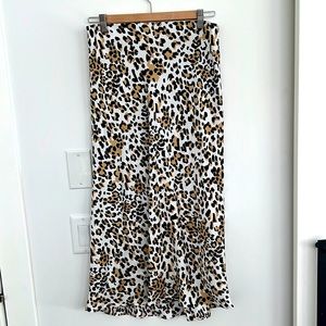 BABATON Silk leopard maxi skirt
